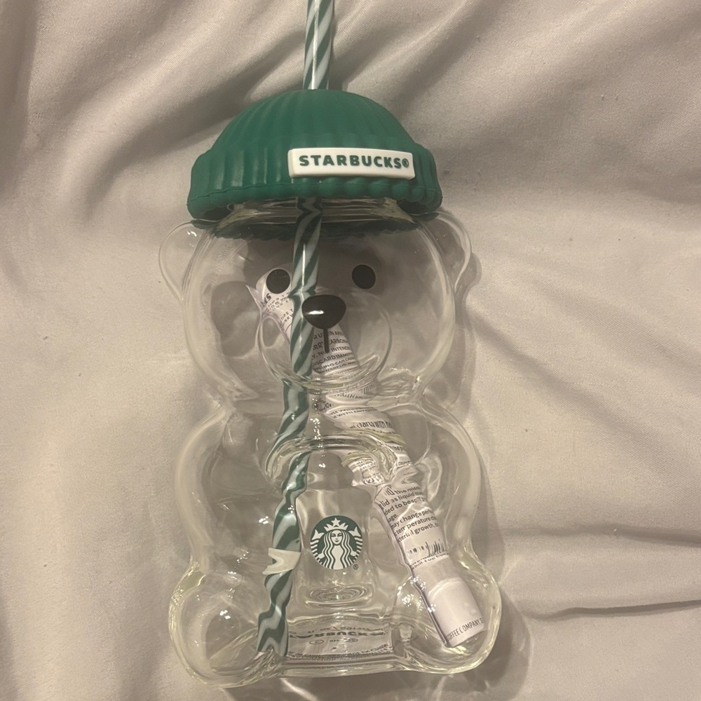Starbucks Green Lid Bear Tumbler with Straw